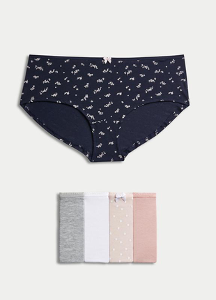 Набор женских трусов 5 штук marks & spencer р-р 8,10,12 шорты трусы хлопок