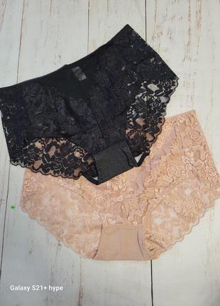 Жіночі  сітчасті трусики безшовні мереживні 54 розмір комплект