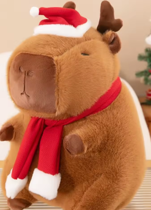 Акція!!!! 🔥 👏 😍  1+1= 3 🔥 👉. м'яка іграшка новорічна капібара. велика .30см.