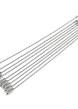 Набір міцних тросиків, карабінів для ключів. 5 штук в наборі.