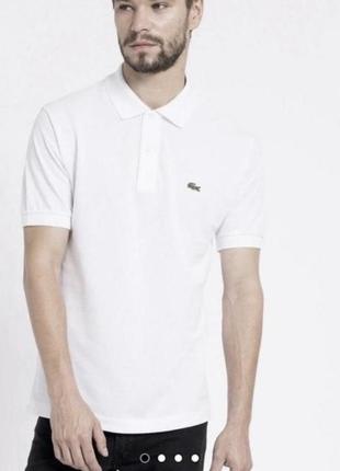 Lacoste белое мужское поло, брендовое поло, футболка, футболка с воротником