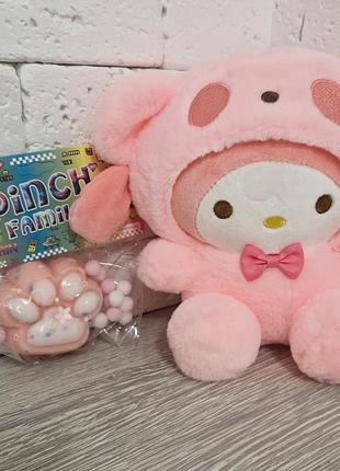 Набор my melody: мягкая игрушка 22см, таба лапка 7см