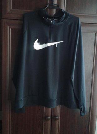 Лонгслив, женская спортивная кофта для бега nike  dri-fit (оригинал) батал