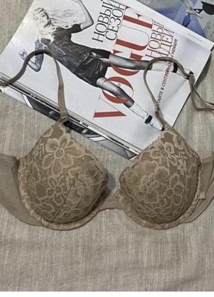 Victoria’s secret шикарный бежевый бюст с кружевом с косточками