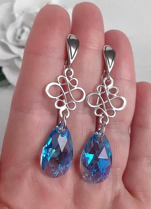 Довгі сережки swarovski