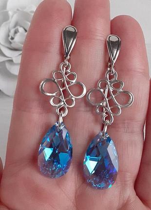 Довгі сережки swarovski3 фото