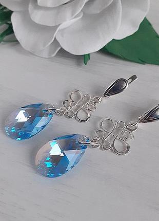 Довгі сережки swarovski2 фото