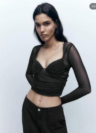 Прозрачная кофточка сетка zara