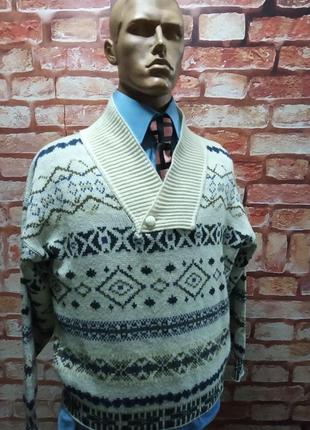 Джемпер з шалевим коміром вінтажний рубіж 80-90х