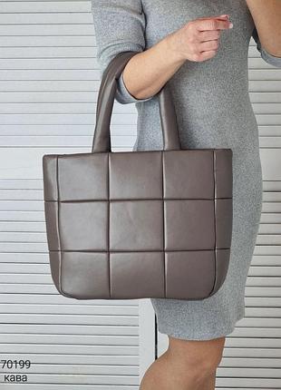 Жіноча стильна стьобана сумка шоппер