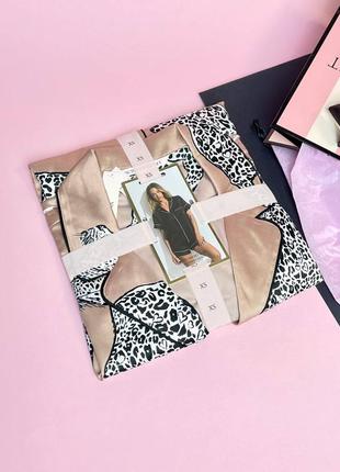 Піжама victoria's secret satin short pajama set leopard