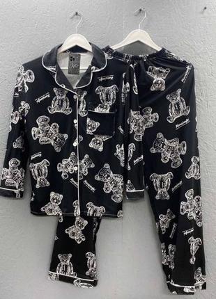 Пижама с мишками коттоновая