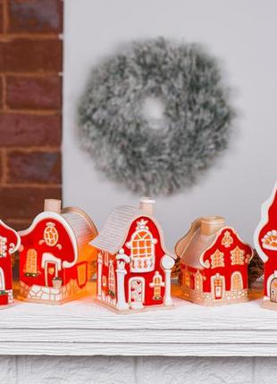 Сказочный рождественский домик подсвечник "огник"
