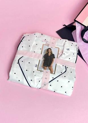Піжама victoria's secret satin short pajama set coconut white bot