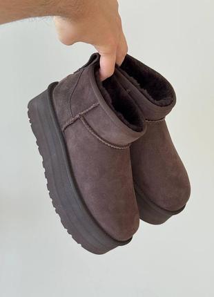 Уггі ugg Супер mini platform brown (premium)