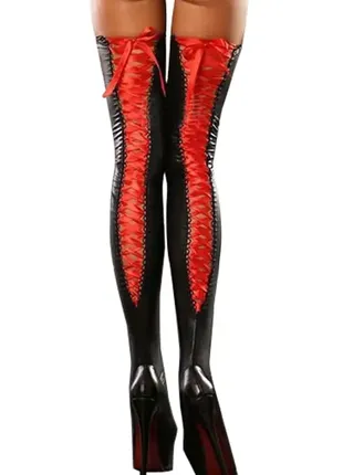 Латексні панчохи на шнурівці