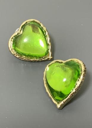 Сережки сердечка ✨💚✨