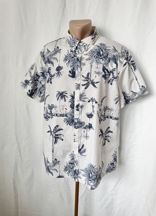 F&f біла гавайська сорочка теніска гавайка пляжна літня пальми пляж