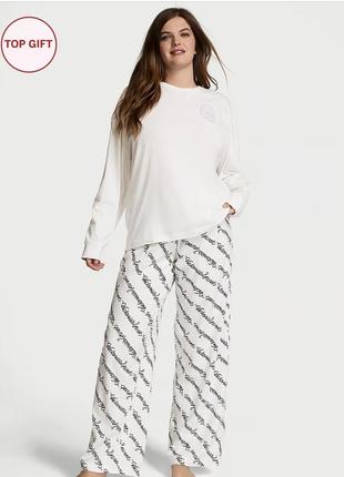 Идея подарка натуральная хлопковая фланелевая пижама оригинал стразы