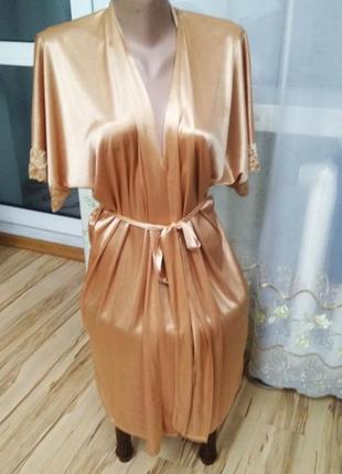 Халат нежный с кружевом l xl xxl