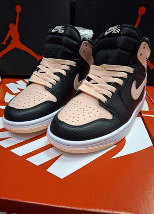 Кроссовки nike jordan 1, black pink 36,37,38p