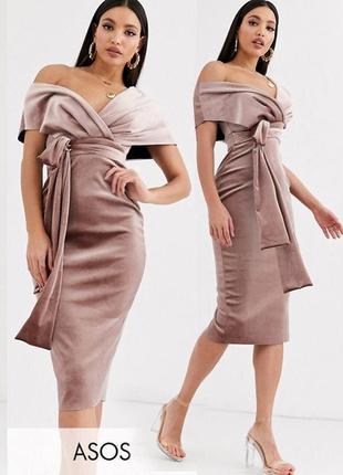 Розпродаж сукня asos міді оксамитова велюрова