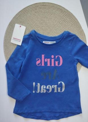 Хлопковый реглан, кофта для девочки 18-24 месяцев (86/92 см) от английского бренда minoti.