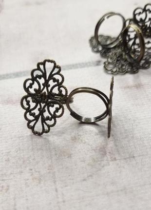 Основа бижутерная для кольца, бронза, 2 штуки