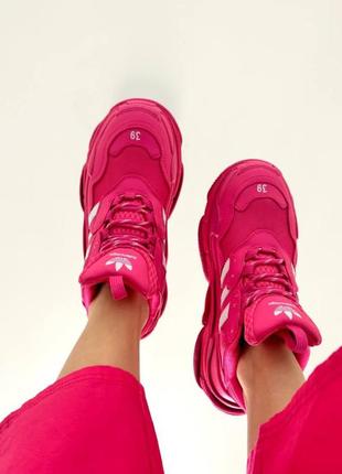 Кросівки balenciaga triple s clear sole pink