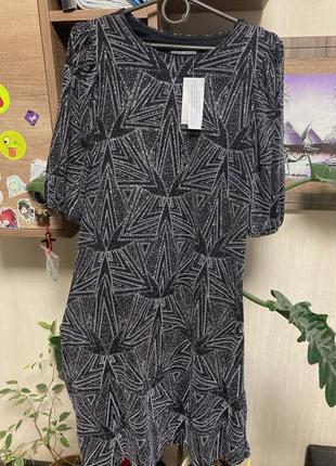 Святкова нова сукня мереживо 😍сяй  👗🔥🍓сукня з рукавами ліхтариками в блистках р 12 наш м/л papaya папайа