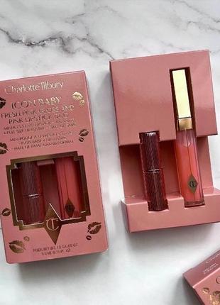 Набір для губ charlotte tilbury icon baby fresh pink gloss and pink lipstick duo