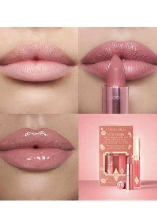 Набор для губ charlotte tilbury icon baby fresh pink gloss and pink lipstick duo