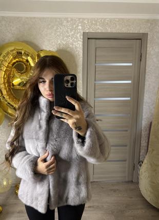 Шуба из голубой норки (шуба голубая норка)