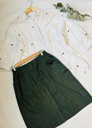 Набір лляна спідниця та легка бавовняна сорочка zara