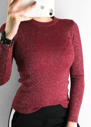 Кофточка красная с люрексом