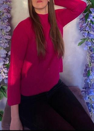 Теплий светр жіночий knitwear s-m рожевий/фуксія