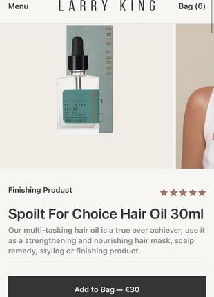 Масло масло для волос larry king hair spoilt for choice hair oil, 30 мл9 фото