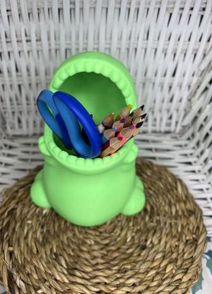 Подставка органайзер дракоша дыно для канцелярии косметики подарок