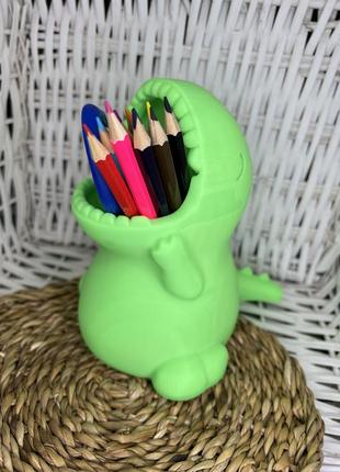 Подставка органайзер дракоша дыно для канцелярии косметики подарок