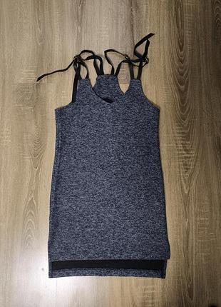 Твідова пряма сукня на ремінцях