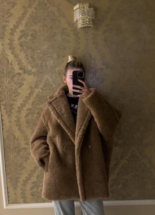 Max mara midi teddy coat оригинал макс мара тедди шуба
