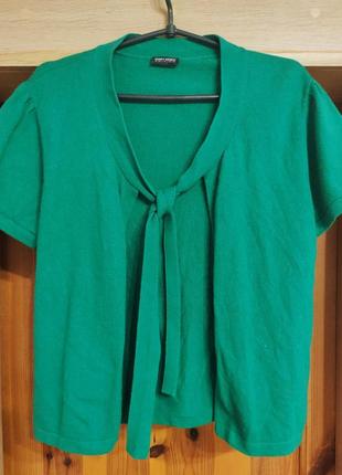 Германия, бренд gerry weber, жіноча блузка кардиган з зав'язкою, з вовни зеленого кольору.