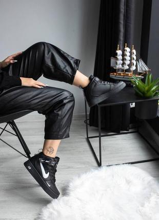 Женские кроссовки nike air force high black (термо) v / smb8 фото