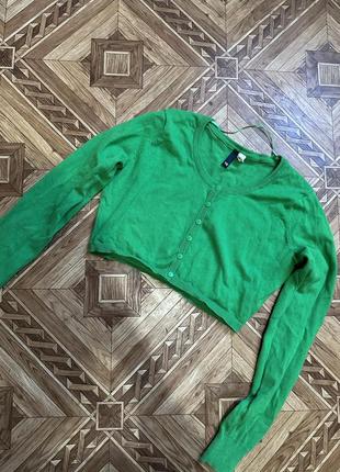 Кардиган зеленый h&m зелений кроп топ кроптоп 14р s m
