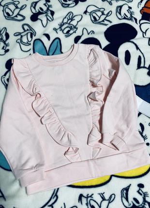 Розовый утепленный свитшот