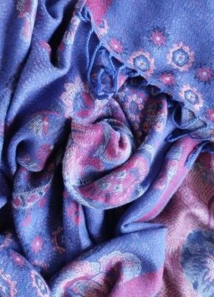 Pashmina двусторонний шарф палантин шаль пашмина платок с бахромой огурцы королевский шик