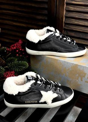 Шкіряні кеди на хутрі ❄️✨ golden goose 🤍🤍