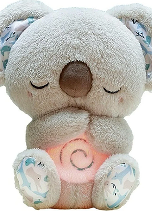Ночник с музыкой, мягкая игрушка, дышащая коала 25 см., 24-7-61-s