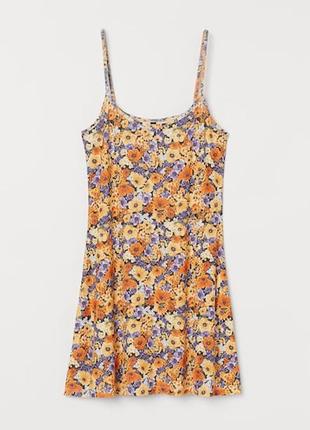 Красивое сарафан в цветы платье на бретелях h&m