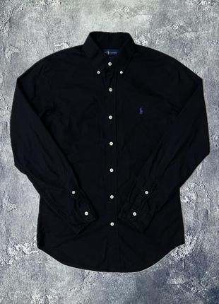 Чорна рубашка сорочка ральф лаурен ralph lauren violet logo, розмір sm, оригінал